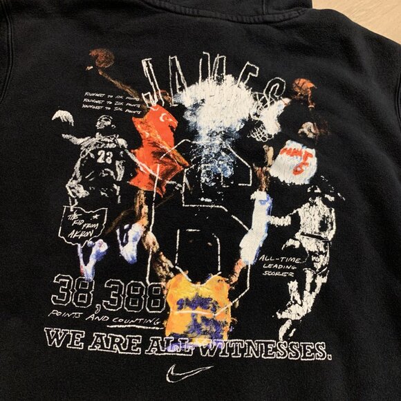 Nike LeBron James Black NBA All-Time Scoring Record Hoodie Men's XL Pullover - Picture 7 of 8